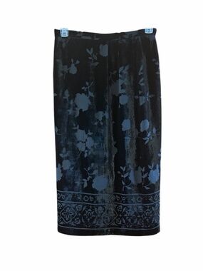 Talbots Vintage Silk Velvet Burnout Whimsgoth Midi Skirt NWT